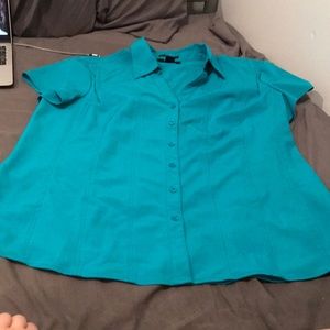 Turquoise Button up woman’s shirt
